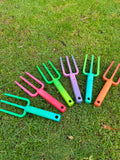 Multicoloured hand forks made from recycled plastic