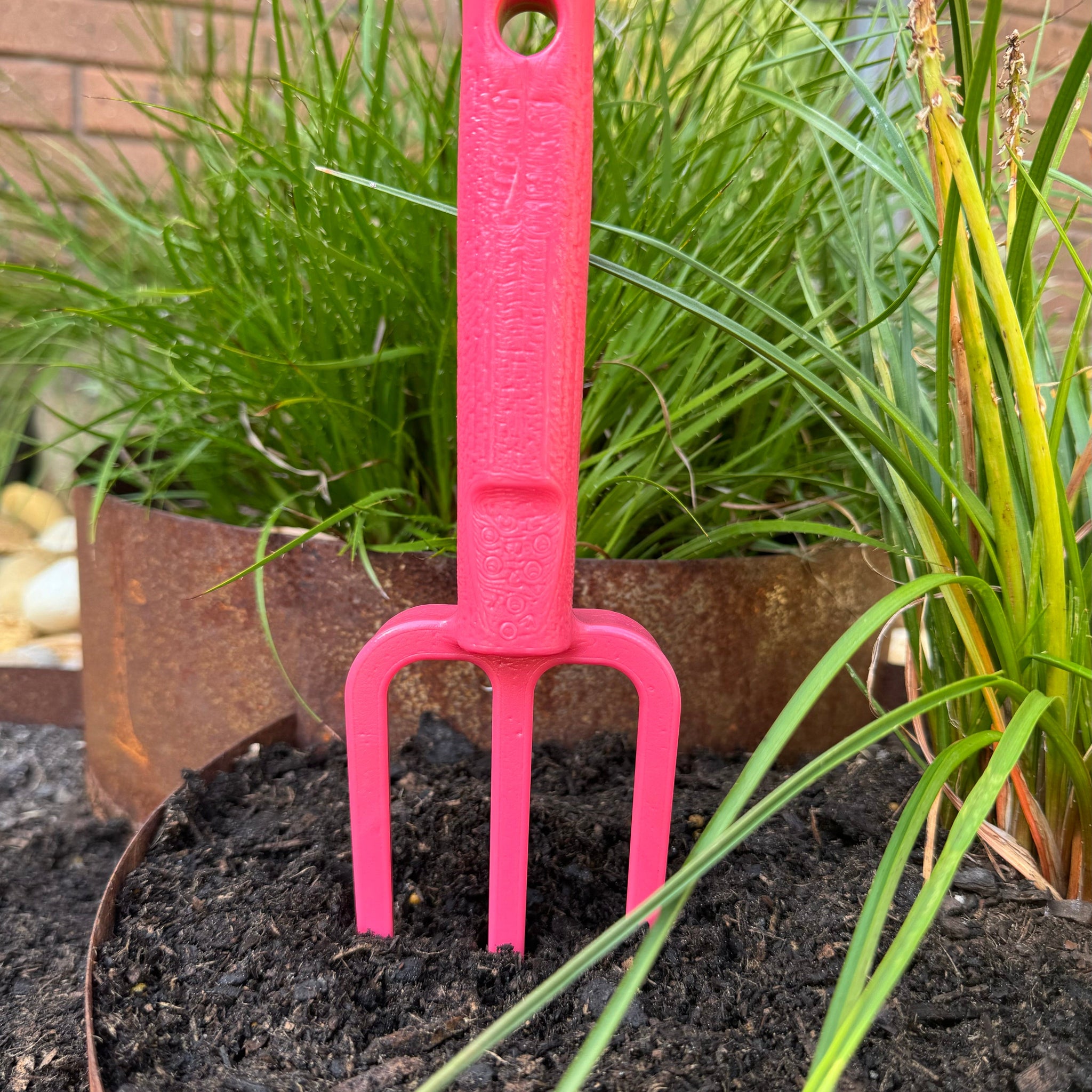 Recycled Plastic Garden Fork - Pink