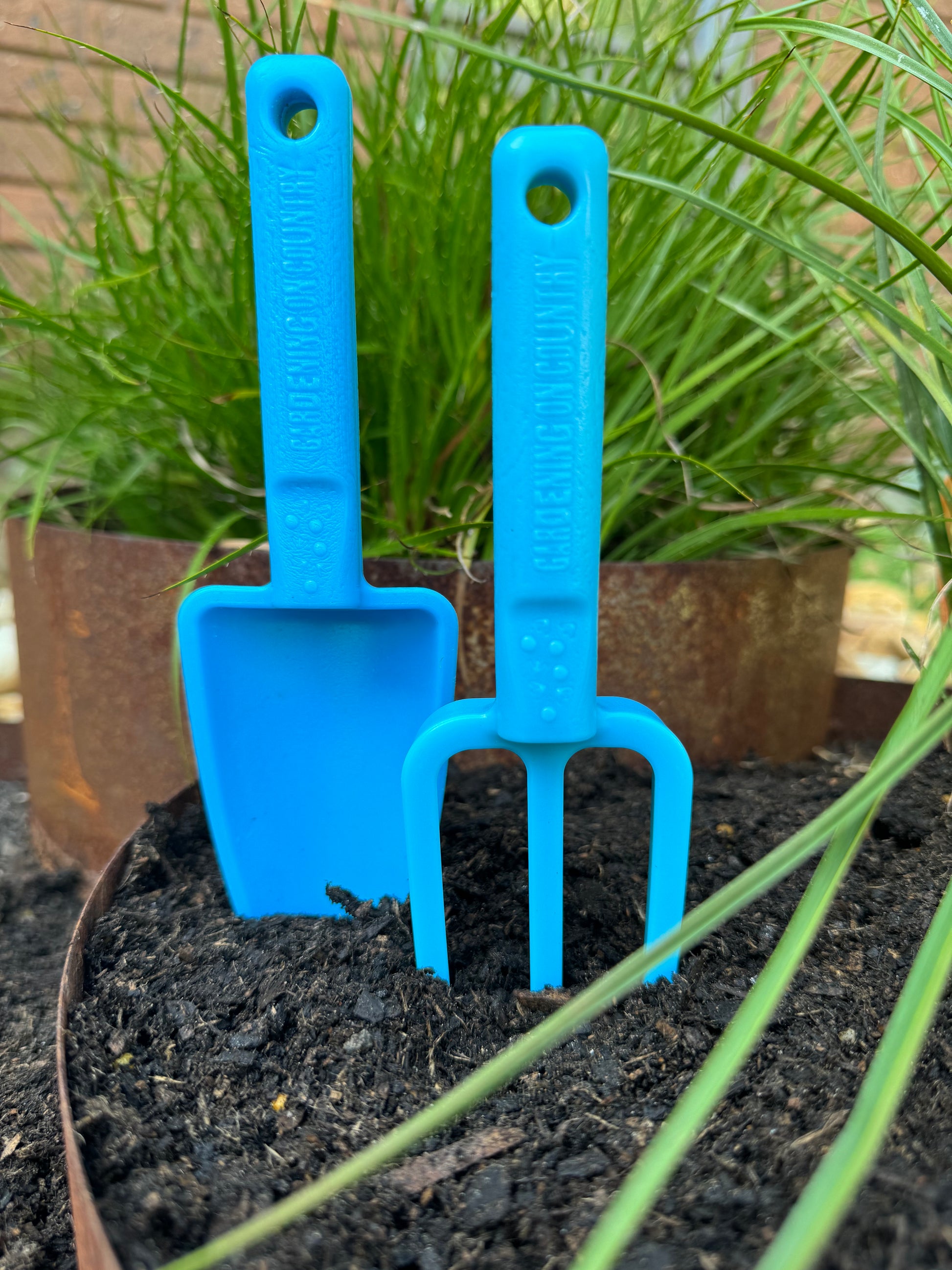 Kids Recycled Plastic Garden Tools, Blue