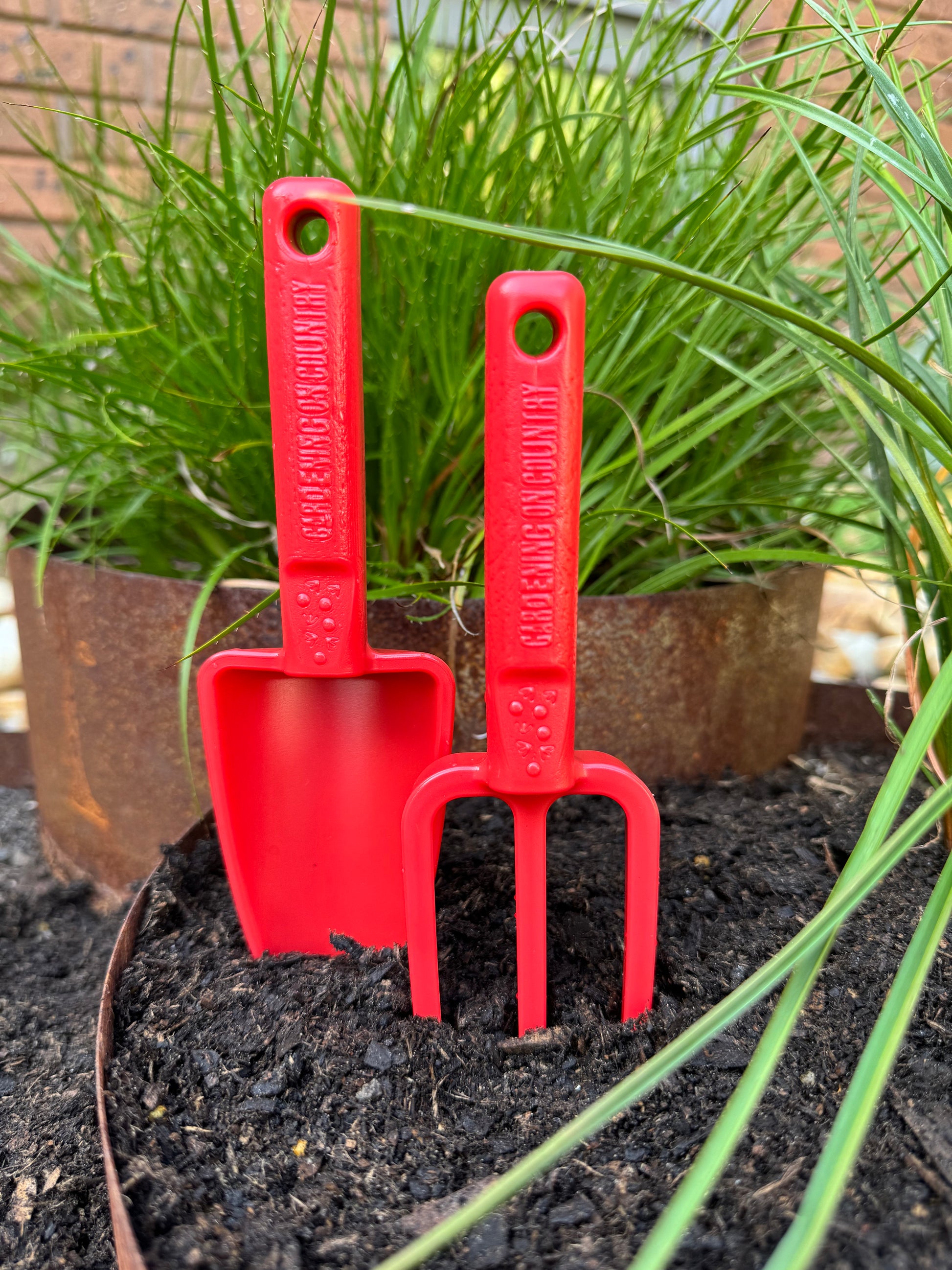 Kids Recycled Plastic Garden Tools, Red