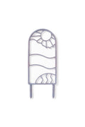 Purple recycled plastic plant garden trellis sun and wave design on a white background